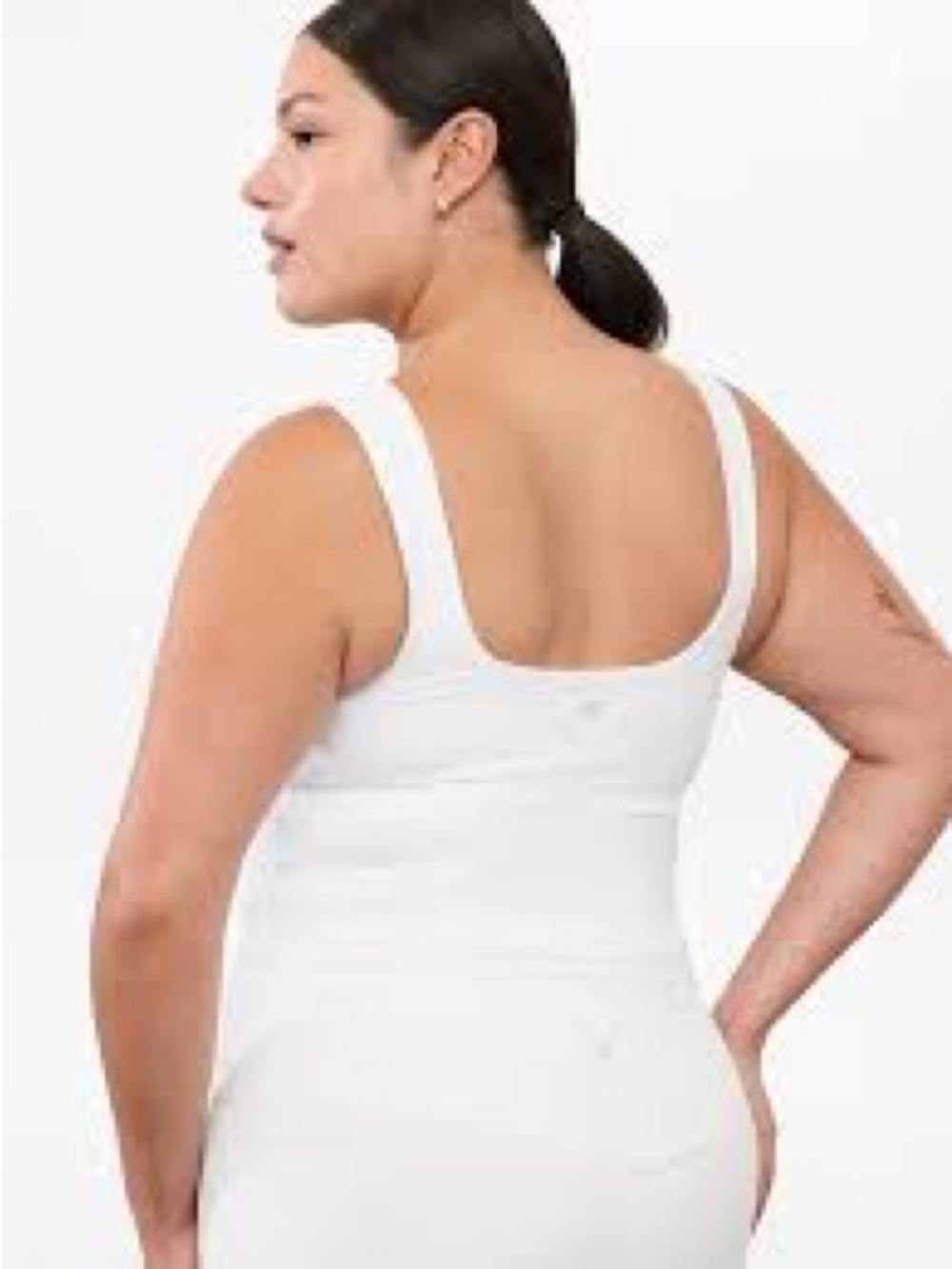 Yogalicious White Scoop Back Tank